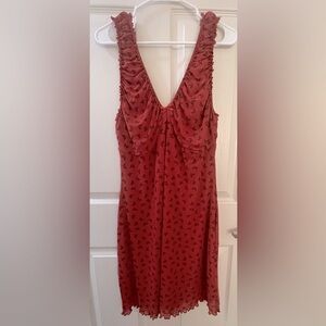 Rust orange mesh/butterfly print forever 21 dress size 1X